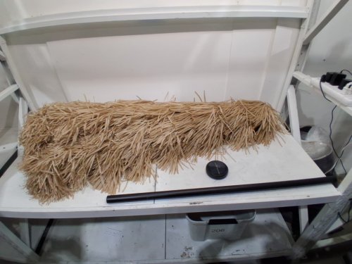 AinfoxBoho Hawaiian Fringe Thatched Tiki Patio/Bar Umbrella - 9FT - Yellow (Model: OB-OTU066) image 3