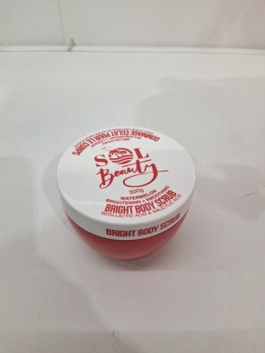 sol beauty brightening and smoothing bright body scrub with lactic acid and salicyylic acid - 300g - watermelon image 2