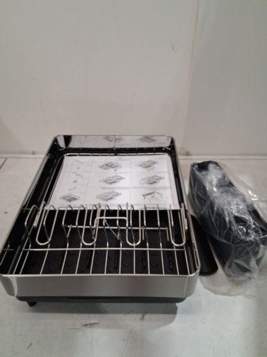 Urackify Expandable Dish Drying Rack with Non-Scratch and Movable Cutlery Drainer- 20.4" x 20" - black/ Stainless Steel image 4