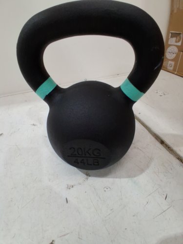 YES4ALL POWDER COATED IRON CAST WEIGHTLIFTING KETTLEBELL - 44LBS - black (model: xut6) image 2