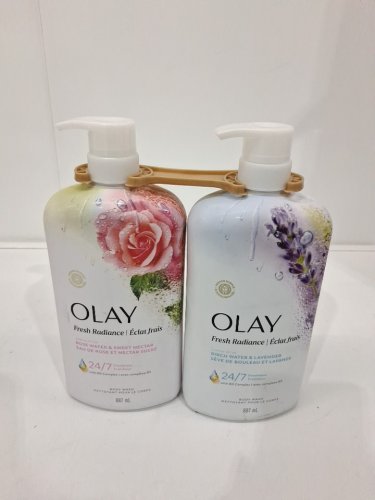 2PC olay fresh radiance body wash with b3 botanical complex - 887ML each - rose water  & sweet nectar / BIRCH WATER & lavender image 2
