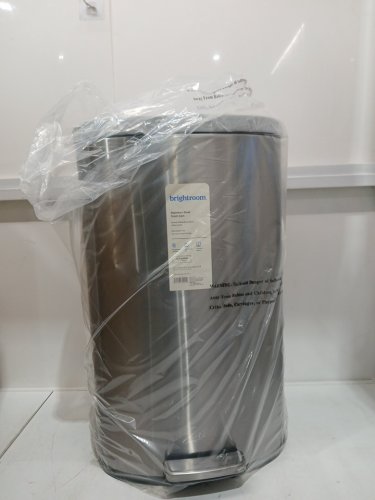 BRIGHTROOM Quiet Pedal Lid Step Trash Can - 11.8 GAL - STAINLESS STEEL image 4