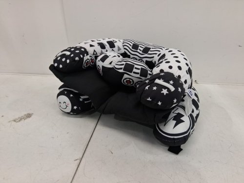 Lovvie & Joy 2-In-1 Tummy Time Mat Seated Support Pillow - 0+ Months - Black/White image 3