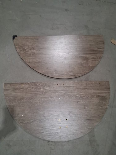 mechyin round dinner table with small storage shelf - 42" x 30" - grey (model: hh-14) image 3