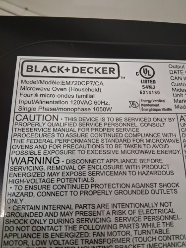BLACK + DECKER 10 POWER LEVEL COMPACT COUNTERTOP MICROWAVE - 0.7 CU.FT / 700W - BLACK (MODEL: EM720CP7/CA) image 6