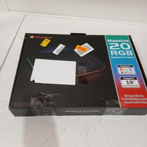 thermaltake led rgb massive 20 laptop notebook cooling pad cooler - supports 10"-19" notebooks/laptops - black - (model: cl-n014-pl20sw-a) image 2