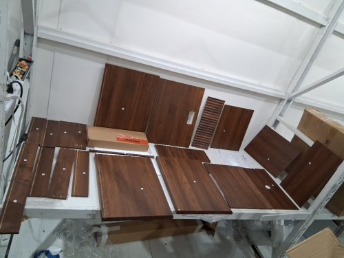 Nightstand with Charging Station- 2 Drawers with Fluted Panel - Walnut Brown image 5