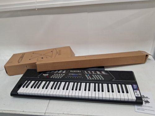 RockJam 61 Key Keyboard Piano With Pitch Bend Kit, Keyboard Stand, and Piano Bench - 9V - black (model: rj5061) image 3