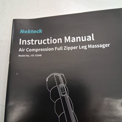 Nekteck Air Compression Cordless Full Zipper Leg Massagers - FOOT AND CALF MASSAGE MACHINE WITH CONTROLLER - BLACK (MODEL: FE-7204B) image 6
