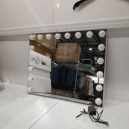 HOLLYWOOD MAKE-UP VANITY MIRROR WITH LIGHTS WITH MINI MIRROR - 18" X 23" - SILVER (MODEL: h6-cdnu-abnd) image 3