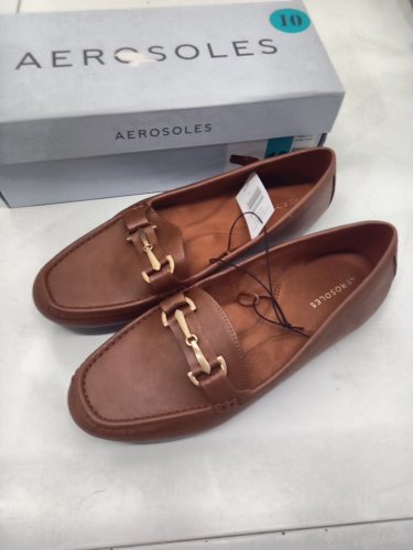 Women's Aerosoles BUCKLE SLIP ON Loafer FLATS - 10 - TAN BROWN (STYLE: 1863917) image 2