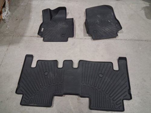 3PC ALL WEATHER tpe floor liners - for kia ev9 2024-2025 -  black image 3