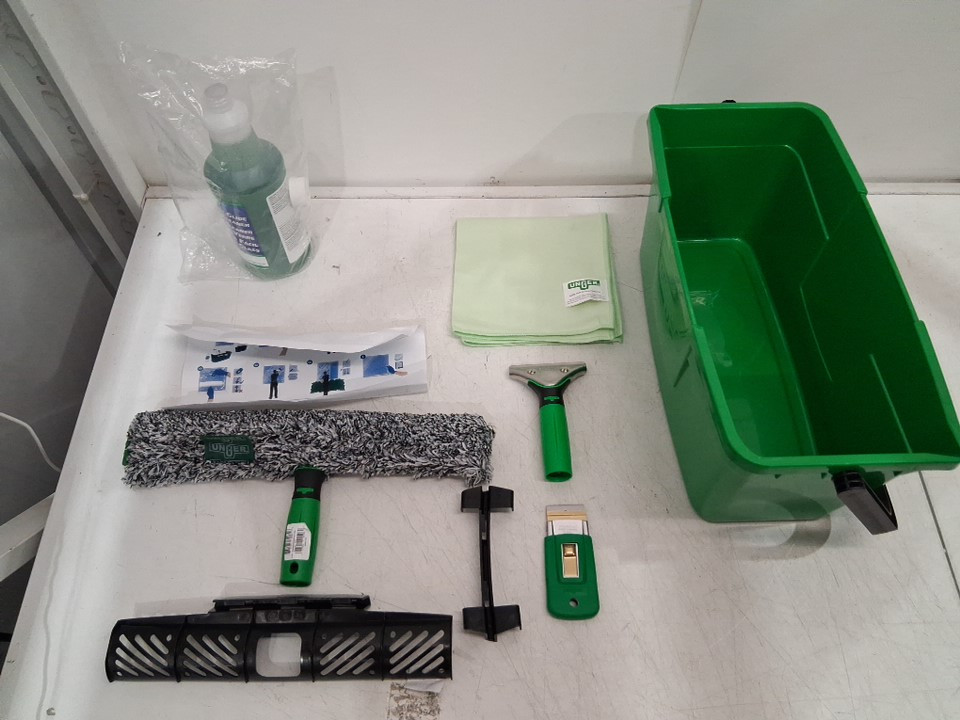 6PC UNGER Window Cleaning Kit - 1L Cleaner - 14" Squeegee - Green (Model: wnk15) image 2