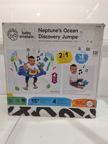 Baby Einstein Neptune's Ocean Discovery Jumper with Adjustable Height - 15+ multi-sensory toys/activities - 4 languages - Multi-colour (Model: 10455) image 5