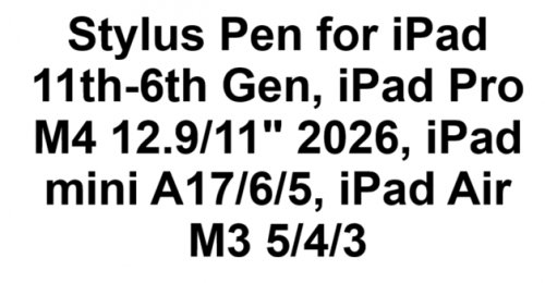 WIRELESS TOUCH SCREEN STYLUS PEN WITH TIPS - FOR SELECT IPAD MODELS - WHITE/BLACK image 4
