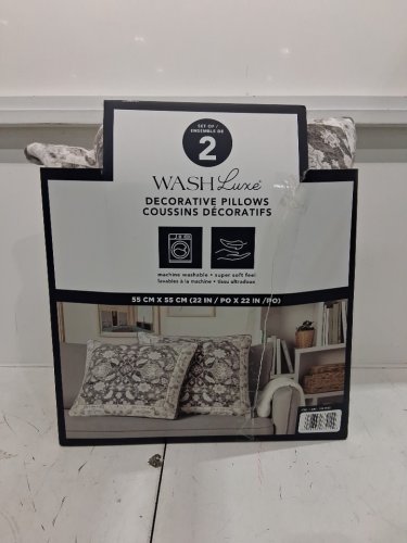 2PK Town & Country Living Washluxe Decorative Pillows - 22" - Grey/White (Model: 1901552) image 2