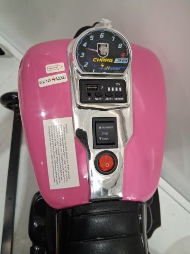 Kids GARVEE Electric 3-Wheel Ride On Motorcycle wITH Training Wheels - 12V - pink/BLACK -(MODEL: ptg_338d) image 12