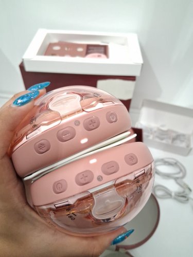 momcozy  Air 1 Ultra-Slim Hands-Free Wearable Breast Pump with wireless charging Case - cozy red  (model: air 1) image 14