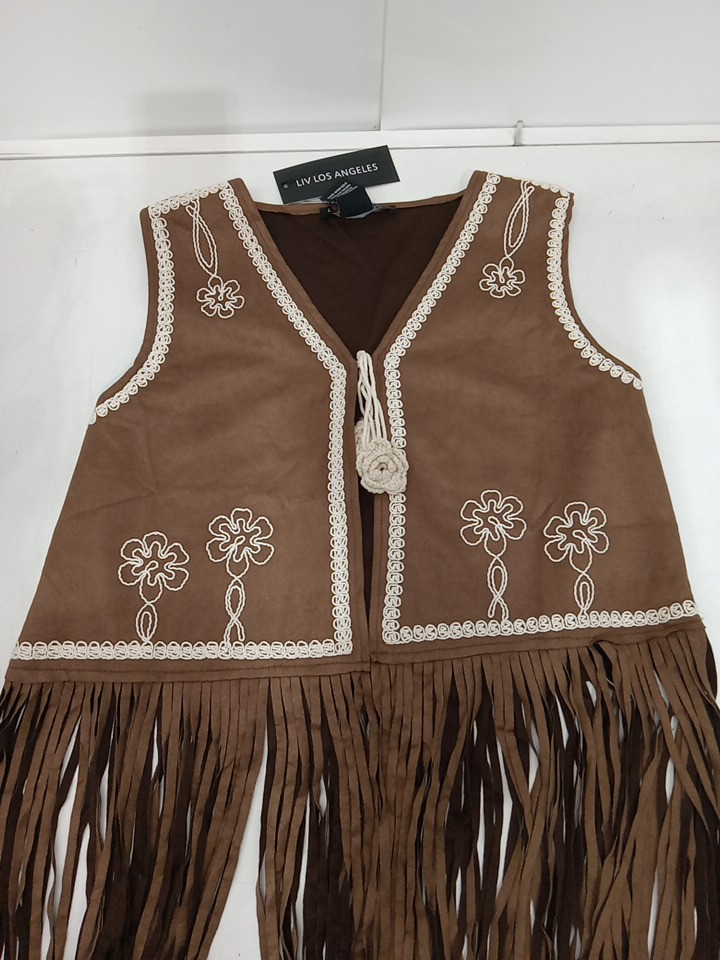LIV LOS ANGELES BOHO VEST - Extra Large - BROWN/BEIGE (MODEL: SB2347) image 2