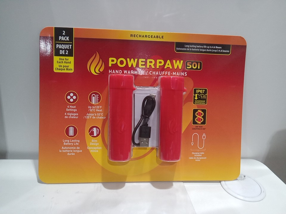 2pk Powerpaw 501 Rechargeable Hand Warmer - RED (Model: 1872139) image 3
