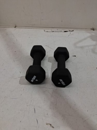 2pk Orion neoprene hex dumbbells - 5lbs - black image 2
