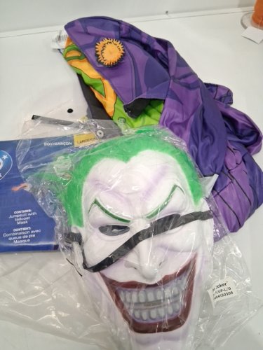 2PC BOYS RUBIES JOKER COSTUME WITH MASK - LARGE (10/12)- PURPLE / GREEN image 2