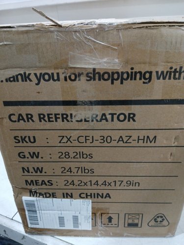 EUHOMY PORTABLE FREEZER FRIDGE FOR CAR - 32QT - BLACK (MODEL: ZX-CFJ-30-AZ-HM) image 3