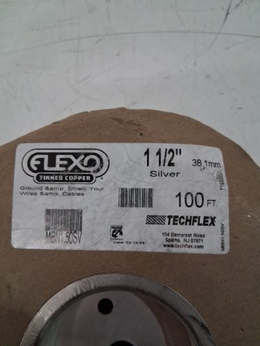 FLEXO metal braid TINNED COPPER roll - 18.7LBS - 38.1MM - 1 1/2" Diameter - silver (model: MBN1.50SV) image 3