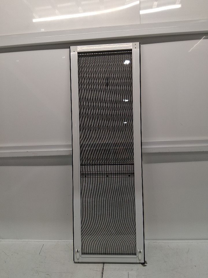 hakuna pets mesh sliding patio door pet door insert with aluminum frame - 14.3" X 63" - 84.25" - White (model: 5007) image 6