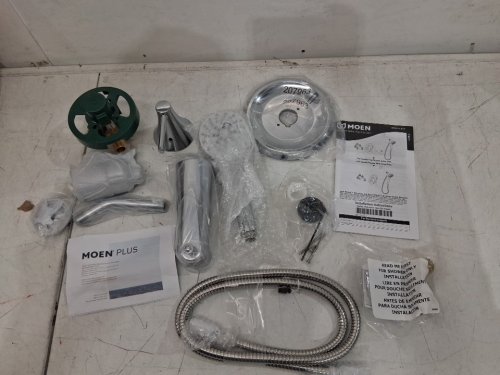 Moen Ronan Chrome Single-Handle Modern Tub & Shower Faucet with Round Handheld spray - Chrome (model: 82021) image 3