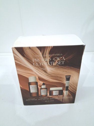 4pc madagascar centella probio-cica ultimate set - various sizes - essence toner / facial serum / enrich cream / bakuchiol eye cream image 2
