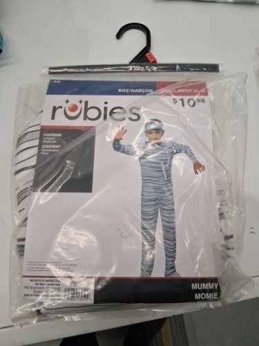 2PC BOYS RUBIES MUMMY COSTUME - SMALL (4-6) - WHITE / BLACK (ITEM: 1001654) image 2