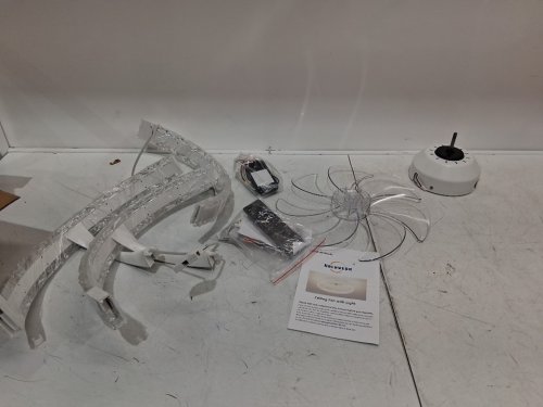 golovech FLUSH MOUNT CEILING LIGHT FAN WITH DIMMABLE LIGHT AND ADJUSTABLE SPEED - 72W - WHITE / CRYSTAL (MODEL: 8225-500) image 3