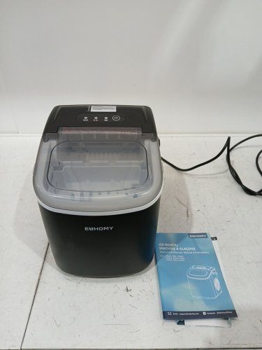 EUHOMY Countertop Ice Maker Machine with Handle, Basket and Scoop - MAKES 26LB/Day - BLACK (MODEL: im-06d/IM001-Bbl-CAEH) image 4