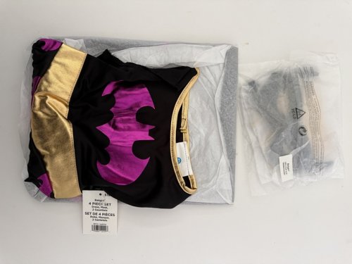 3PC GIRLS RUBIES DC BATGIRL COSTUME - MEDIUM (8-10) - BLACK/PURPLE/GOLD (STYLE: 1001753) image 4