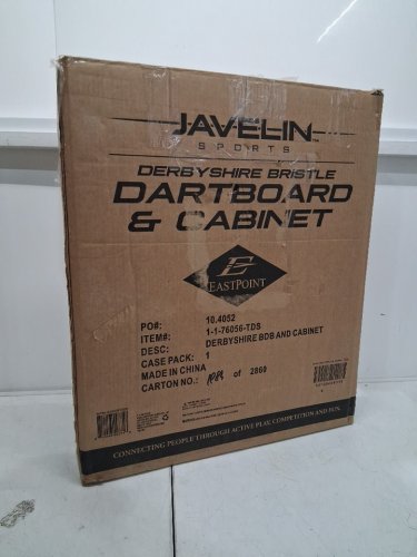 EastPoint javelin Sports Derbyshire Bristle Darts Dartboard and Cabinet Set With Accessories - 23.3" x 20.5" to 39.75" - brown wood (Model: 1-1-76056-TDS) image 21