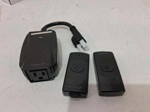 fosmon outdoor weather resistant heavy duty outlet with remote control - black (model:  c-10683) image 3