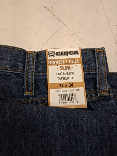 men's cinch bronze label rigid slim original rise tapered leg jeans - 32w x 34l - indigo image 3