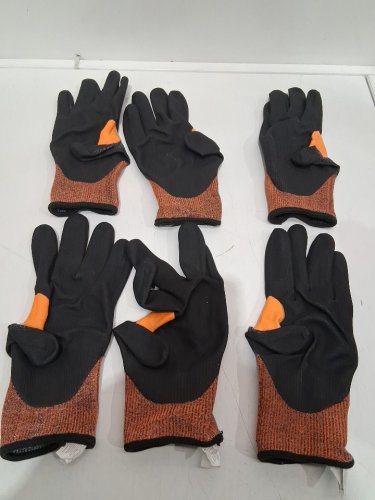 3PR WORKTUFF CUT/PUNCTURE RESISTANT GLOVES - MED - ORANGE/GREY/BLACK image 4