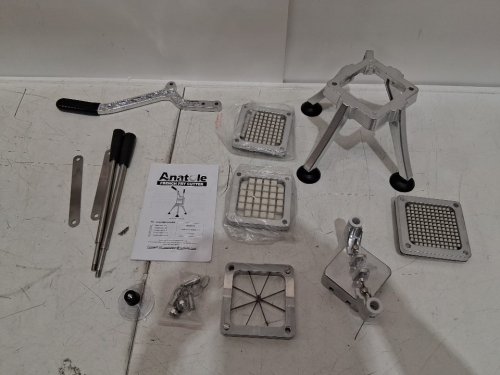Anatole Commercial French Fry Cutter Stand with 1/4'' 3/8'' 1/2'' 8-Wedge Blades image 3