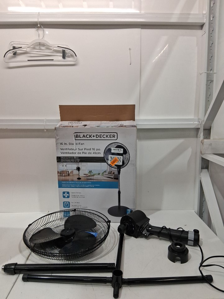 MAINSTAYS 3-SPEED Oscillating STANDING FAN - 16" - BLACK (MODEL: SF3-40E) image 2