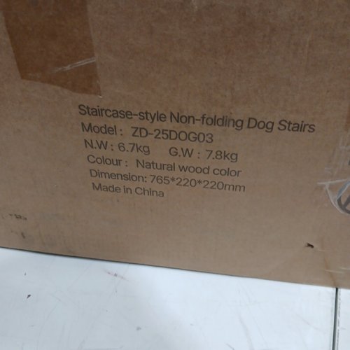 wooden 5-step non-slip pet stairs - 24.8" x 35.8" x 16.9" - natural / blue (model: zd-25dog03) image 5