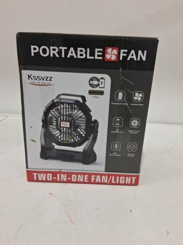 Portable Rechargeable Camping Fan with LED Light - Orange (Model: X23-Orange) image 2
