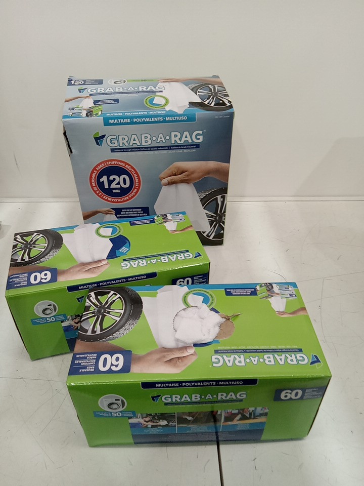 ~120pk Grab-A-Rag reusable multi-purpose microfiber Rags - 11.7" x 12.3" - white (model: 3330346) image 2