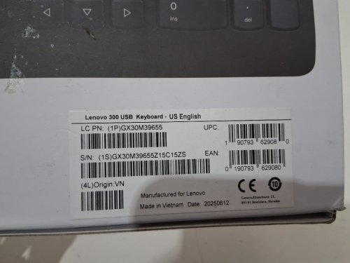 LENOVO 300 USB WIRED KEYBOARD - ADJUSTABLE TILT, ERGONOMIC DESIGN, WINDOWs 7/8/10/11, ENGLISH - BLACK (model: sk-8823) image 3