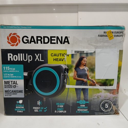 Gardena frost-proof Wall-Mounted Auto-Retractable Hose Reel - 115ft - Black/Turquoise (model: 18630-37) image 2