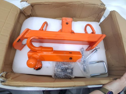 OKSTENCK heavy duty skid hitch attachment for skidsteer - compatible with tractors - 2" receiver - 20000lb capacity - orange (MODEL: XC0183) image 4