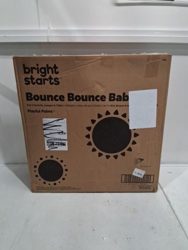 bright starts 2-in-1 bounce bounce baby activity center - playful palms - pink (model: 12663) image 2