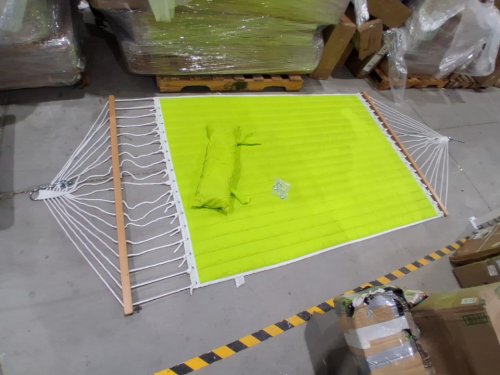 2 Person Quilted Fabric Hammock with Pillow - 12FT - Green (Model: HMQF/B09PH4V755) image 4