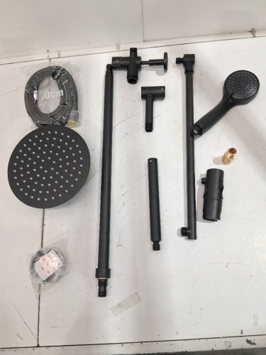 Fennocasa Polaris 3 Rain Shower System 8” Rainfall Shower Head 3-Setting Handheld Spray, Height Adjustable - 17.6" x 14" - black - (model: image 5